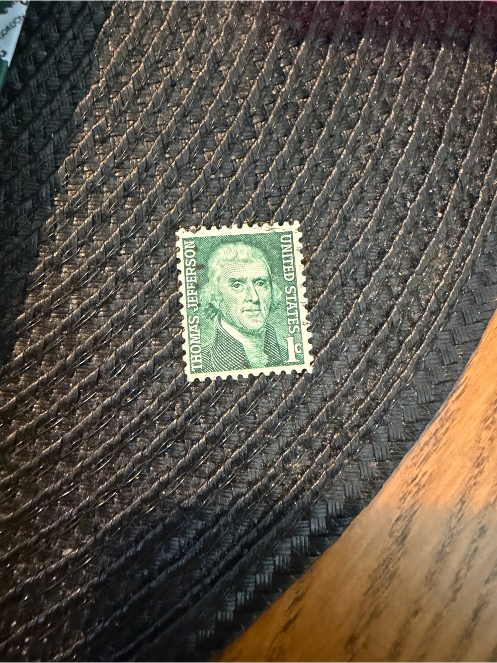Vintage Rare 1968 Thomas Jefferson 1 Cent Green Stamp